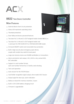 Main Features 8822 Two Doors Controller