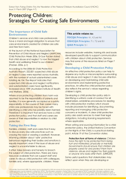 Protecting Children: Strategies for Creating Safe