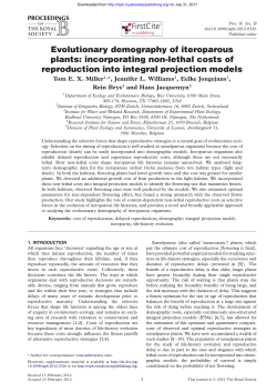 Evolutionary demography of iteroparous plants