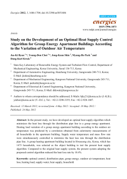Study on the Development of an Optimal Heat Supply