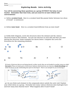 Exploring Bonds: Intro Activity