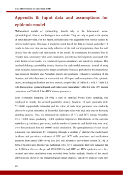 Appendix B: Input data and assumptions for epidemic model