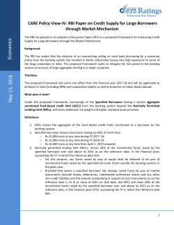 RBI Paper on Credit Supply for Large Borrowers through Market