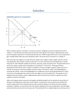 Subsidies - UW Catalyst