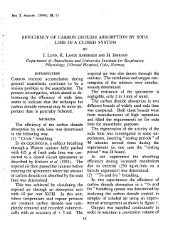 efficiency of carbon dioxide absorption by soda lime in a closed