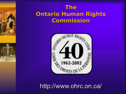 The Ontario Human Rights Commission