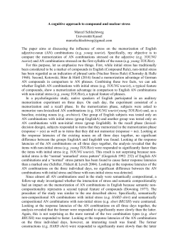 A cognitive approach to compound and nuclear stress