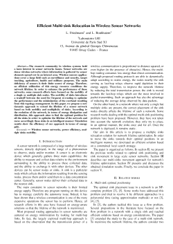 Ef cient Multi-sink Relocation in Wireless Sensor Networks