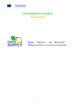 Geothermal energy potential report FYROM
