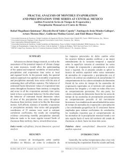 fractal analysis of monthly evaporation and precipitation time series