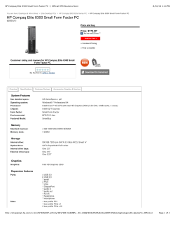 HP Compaq Elite 8300 Small Form Factor PC