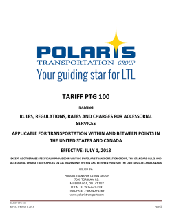 Tariff PTG 100 - Polaris Transportation