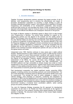 Joint EU Response Strategy as approved by - EEAS