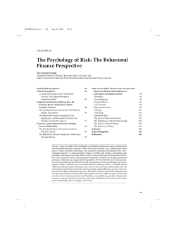 The Psychology of Risk: The Behavioral Finance