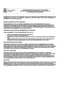 Example Parade risk assessment