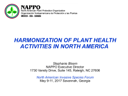 HARMONIZATION OF PLANT HEALTH ACTIVITIES IN NORTH
