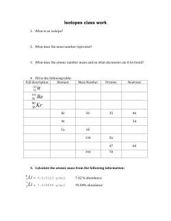 Isotopes class work Answers