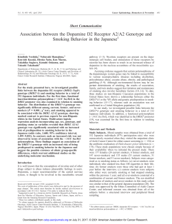 Association between the Dopamine D2 Receptor A2/A2 Genotype