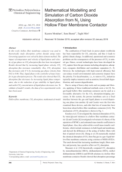 Mathematical modelling an simulation of carbon dioxide absorption