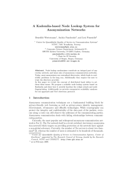 A Kademlia-based Node Lookup System for Anonymization Networks