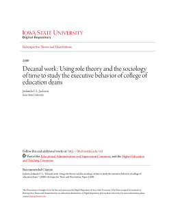 Decanal work: Using role theory and the sociology of time to study