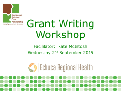 Grant Writing Workshop - Campaspe Primary Care Partnership
