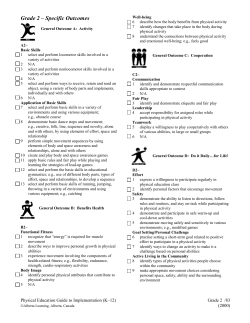 Grade 2 &ndash; Specific Outcomes
