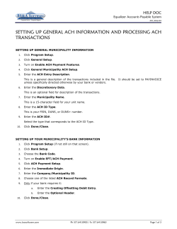 setting up general ach information and processing ach transactions