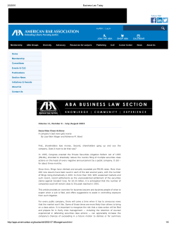 Securities class actions - American Bar Association