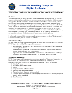 SWGDE Best Practices for the Acquisition of Data from Novel Digital