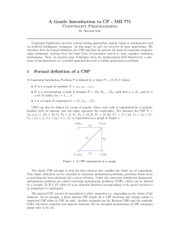 A Gentle Introduction to CP - MII 771 Constraint Programming 1