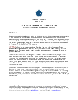 DACA, Advance Parole, and Family Petitions