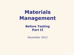 Materials Management