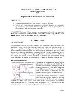 Experiment 11: Interference and Diffraction