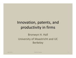 Innovation, patents, and productivity in firms