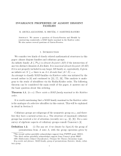 INVARIANCE PROPERTIES OF ALMOST DISJOINT FAMILIES 1