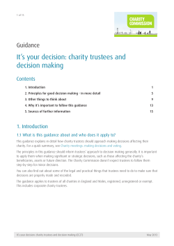 CC27 It`s your decision: charity trustees and decision making