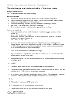 Climate Change and Carbon dioxide &ndash; teachers notes