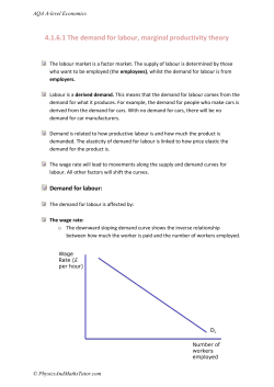 4.1.6.1 The demand for labour, marginal productivity theory