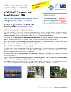 ACM SIGMIS Computers and People Research 2017
