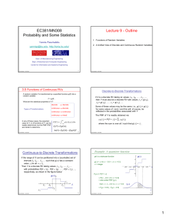 EC381/MN308 Probability and Some Statistics Lecture 9