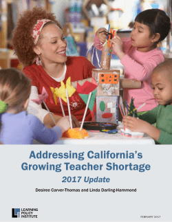 Addressing California`s Growing Teacher Shortage