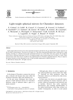 Light-weight spherical mirrors for Cherenkov detectors