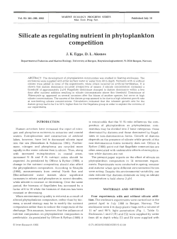 Silicate as regulating nutrient in phytoplankton
