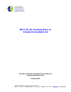 Bill C-35, the Cracking Down on Crooked Consultants Act