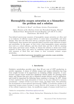 Haemoglobin oxygen saturation as a biomarker: the problem and a