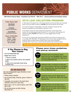 2016 leaf collection program - The Township of Cranford, NJ