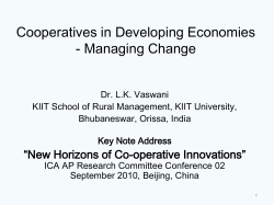 Cooperatives in Developing Economies - Managing Change - ICA-AP