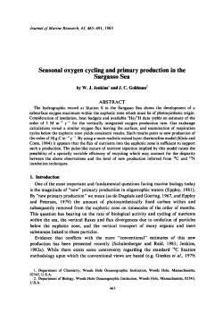 Seasonal oxygen cycling and primary production in the Sargasso Sea