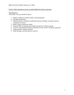 Model Building, logistic regression